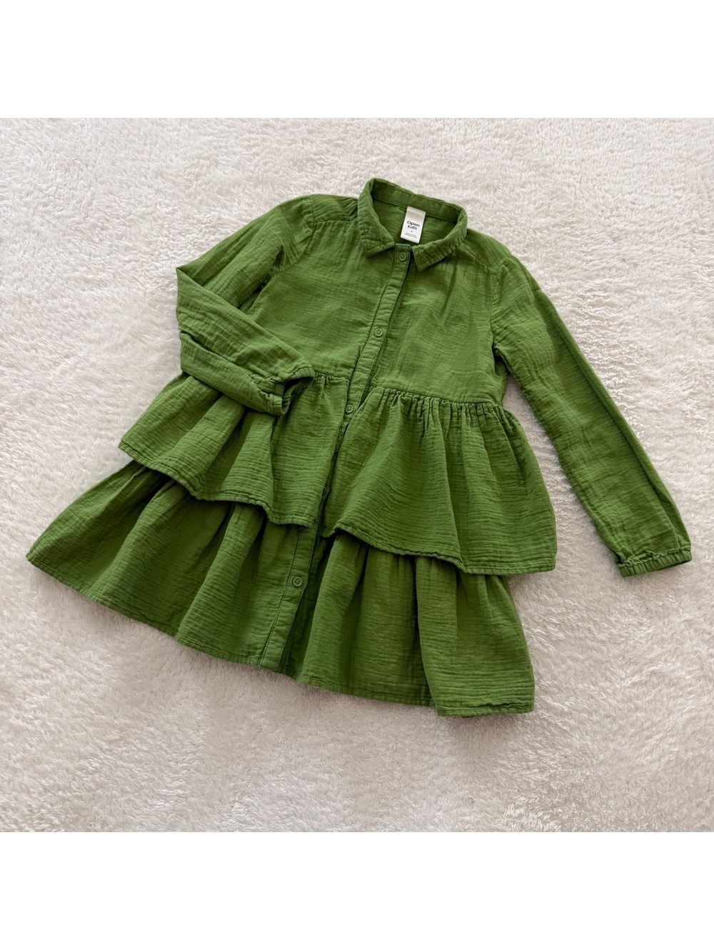 6y Green Tiered Dress